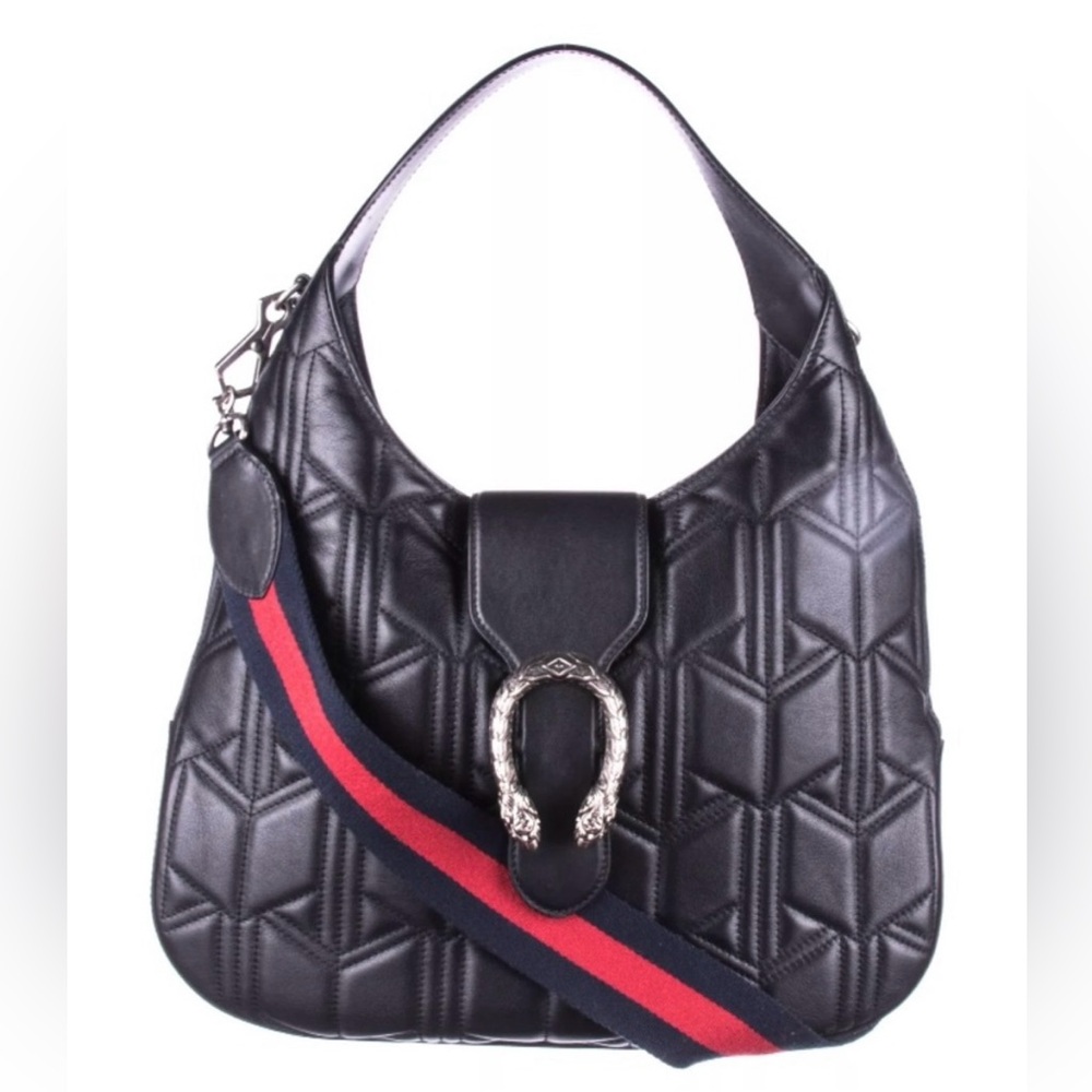 Gucci Dionysus Quilted Matelasse Leather Medium Hobo Shoulder Bag Black 446687 - Picture 3 of 17